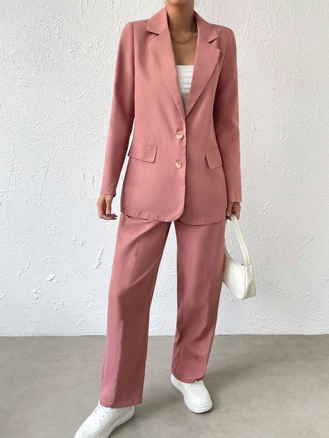 Single Breasted Blazer, Fall Essentials, Breasted Blazer, Dusty Rose, Dusty Pink, Single Breasted, Suits For Women, Pants For Women, Blazer