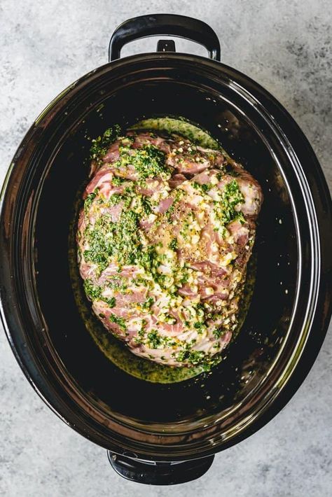 Slow Cooker Mojo Cuban Pork Recipe - House of Nash Eats Keto Pork Chop Recipes Baked, Pork Butts In The Crock Pot, Cuban Mojo Sauce, Cuban Mojo Pork, Chicken Recipes Slow Cooker, Slow Cooker Cuban Pork, Mojo Sauce, Cuban Mojo, Mojo Pork