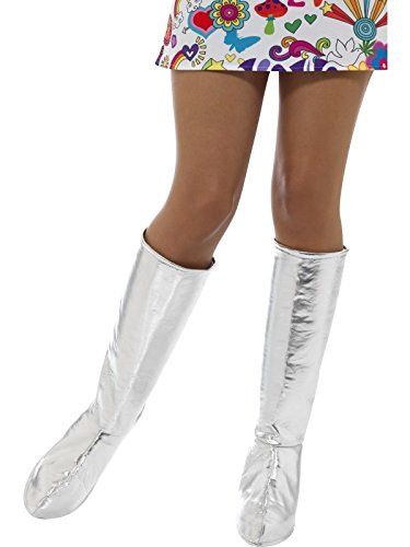 GoGo Boot Covers Best Halloween Costumes & Dresses USA Disco Look, Womens Costume, Boot Covers, Silver Boots, Hippie Costume, Gogo Boots, Halloween Costume Accessories, Dress Retro, Fancy Dress Accessories