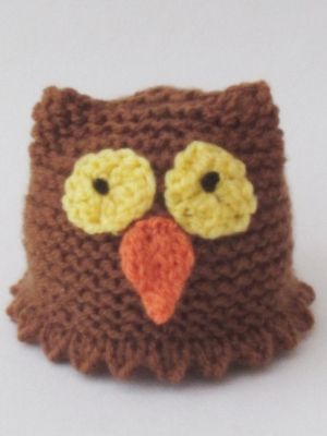 Owl Chocolate Orange Cosy knitting pattern Knitted Birds, Chocolate Orange Covers, Owl Knitting, Knitted Tea Cosies, Terry's Chocolate Orange, Simply Knitting, Tea Cosy, Knitting Magazine, How To Start Knitting