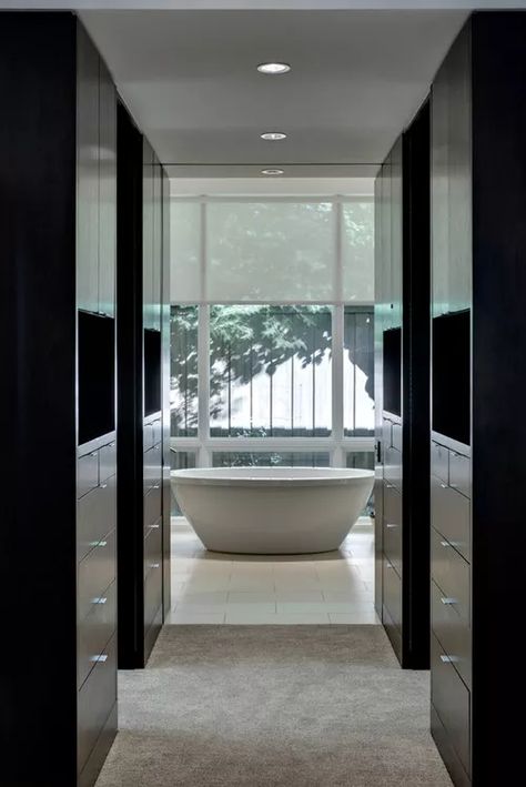 Walk Through Closet To Bathroom, Closet To Bathroom, Walk Through Closet, Eco Construction, Walk In Closet Design, Contemporary Bathroom Designs, Steam Showers Bathroom, Standing Bath, Walk In Wardrobe