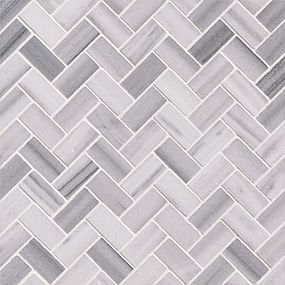 Bergamo Herringbone Pattern - Backsplash & Wall Tiles - Products Marble Herringbone Tile, Marble Herringbone, Beautiful Backsplash, White Marble Tiles, Herringbone Tile, Herringbone Design, Marble Mosaic Tiles, Modern Dollhouse, Custom Tiles