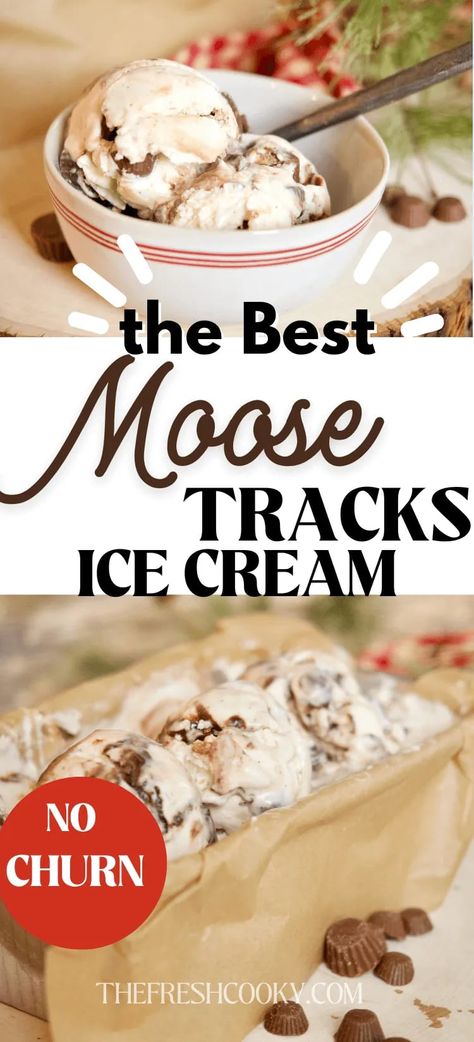 Moose Tracks Ice Cream Recipe, Ice Cream Recipe No Churn, Moose Tracks Ice Cream, Ice Cream Sandwich Cake Recipe, Homemade Ice Cream Recipes Machine, Kitchen Aid Ice Cream, Moose Tracks, Homemade Chocolate Ice Cream, Ice Cream Recipes Machine