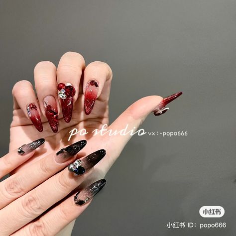 Cny Nails, 3d Nail Art Designs, Solid Color Nails, Hello Nails, Beauty Nails Design, Nail Jewels, Grunge Nails, Nail Box, Nails Design With Rhinestones