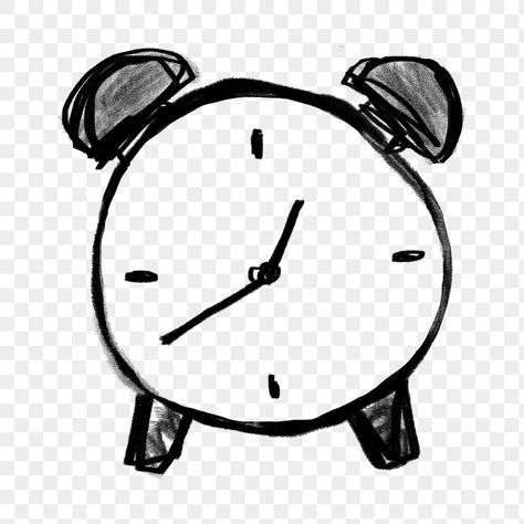 Alarm Clock Doodle, Alarm Clock Png, Clock Doodle, Alarm Clock Icon, Clock Png, Icon Clock, Sticker Transparent Background, Doodle Sticker, Clock Alarm