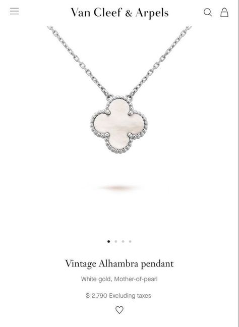 Van Cleef Necklace, Alhambra Pendant, Van Cleef And Arpels Jewelry, Van Cleef And Arpels, Dope Jewelry, Jewelry Fashion Trends, Classy Jewelry, Jewelry Lookbook, Van Cleef Arpels