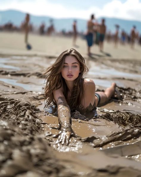 My first mud bath was such a wonderful experience that I wanted to come again! 😍 Would you join me? 🙋🏻‍♀️ #burningman #mudbath #hazelmodelia #model #woman #relaxingvibes Ig Aesthetic, Human Pictures, Muddy Girl, Mud Bath, Model Woman, August 31, Beach Swimwear, Burning Man, Join Me