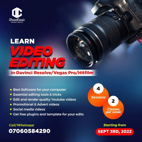 Videography Video Editing Flyer Design, Videography Flyer Design, Flayer Designs, Training Flyer Design, Quote Symbol, Montage Video, Training Design, Free Plugins, Graphic Design Course