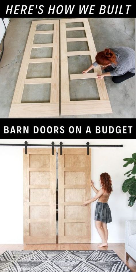 DIY Barn Doors Modern Barn Doors, Projek Kayu, Koti Diy, Diy Barn, Living Room Renovation, Modern Barn Door, Home Office Inspiration, Diy Barn Door, Room Renovation