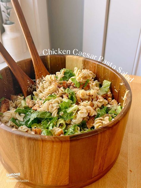 Salad Cesar, Chicken Cesar, Chicken Caesar Pasta, Caesar Pasta Salad, Caesar Pasta, Chicken Caesar Pasta Salad, Vegan Caesar, Salad Meal Prep, Blackened Chicken