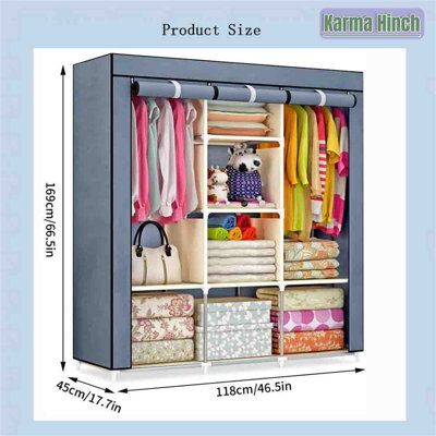 Portable Closet Ideas, Wardrobe Cabinet Bedroom, Large Wardrobe Closet, Foldable Wardrobe, Canvas Wardrobe, Portable Wardrobe Closet, Furniture Wardrobe, Cabinet Bedroom, Wardrobe Bedroom