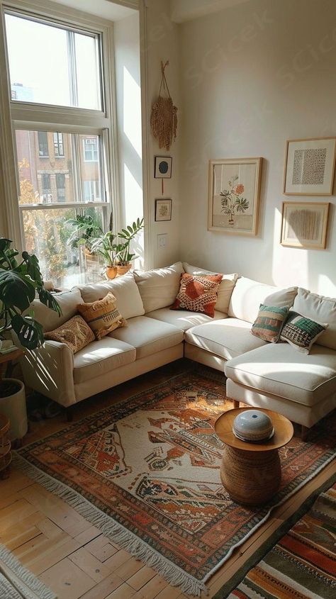 Transform your space with genius small living room ideas! Explore 20+ inspirations for maximizing style and functionality. Cottage Core Apartment Living Room, Living Room Inspiration Cottage Core, Living Room Inspiration Small, Small Living Room Ideas Apartment, Boho Rv, Small Flat Interior, Living Room Small Space, Sf Apartment, Seattle Apartment