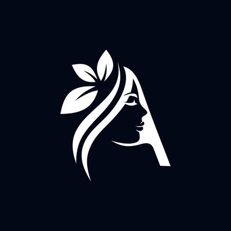 A beauty. an illustration of a logo combining the letter A with a woman's face Letter A Design Logo, Women Logo Ideas, Make Up Artist Logo Design, Beauty Parlour Logo, Fashion Logo Design Ideas, A Logo Design Letter, Graphic Design Inspiration Logo, A Beauty Logo, Salon Logo Design Ideas