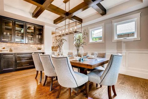 Dining room with criss cross faux wood beam ceiling Beams On Ceiling, Gas Fireplace Ideas, Beam Ideas, Cross Wood, Interior Design Dining, Long Living Room, Modern Outdoor Living, Beautiful Bedrooms Master, Faux Beams