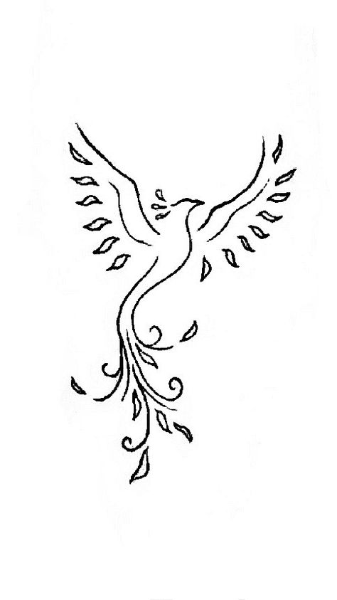 Mythical Bird Drawing, Easy Phoenix Drawing, Simple Phoenix Drawing, How To Draw A Phoenix Bird Step By Step, Bird Drawings Flying, Phenix Birds Drawing, Phoenix Tattoo Fine Line, Mythology Doodles, Phoenix Doodle