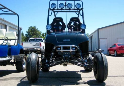 Golf cart/sand rail..! Lifted Golf Carts, Yamaha Golf Carts, Custom Golf Carts, Golf Cards, Sand Rail, Golf Cart, Go Kart, Golf Carts, Custom Build