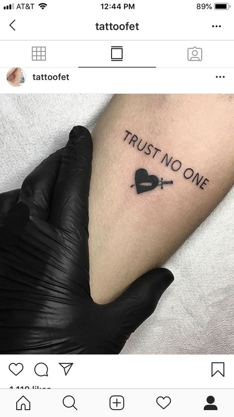 Loveless Tattoo Ideas, Small Risk Tattoo, No Love Tattoos For Women, Trust Issues Tattoo, Love Sick Tattoo, Silent Tattoo, Tattoo Trust No One, Trust No One Tattoo Ideas, No Love Tattoo