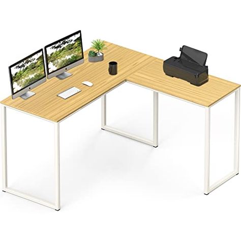 Small L Shaped Desk, Oak Home Office, Home Computer Desk, Desk Oak, Studio Bedroom, Computer Desks For Home, In Home Office, Corner Computer Desk, Dimension 20