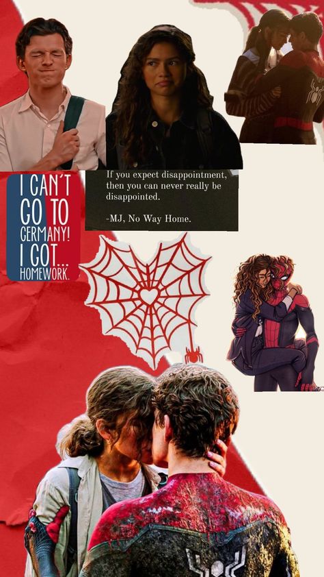 Mj And Peter #MJ #PeterParker #SpiderMan #Zendaya #TomHolland Peter Parker And Mj, Spiderman Zendaya, Mj And Peter, Mj Wallpaper, Marvel Wallpaper, Peter Parker, Wallpaper 4k, Tom Holland, Spiderman