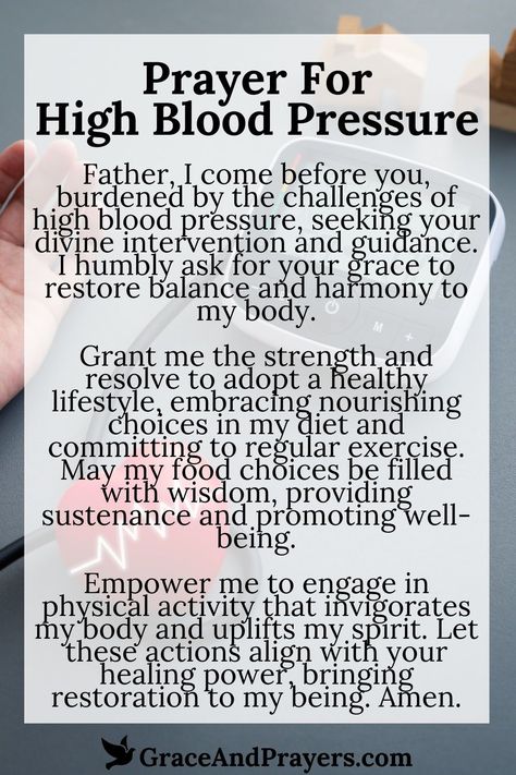 Navigating the challenges of high blood pressure, this prayer seeks divine assistance for balance, health, and well-being.  Let this prayer be a source of support and encouragement, fostering faith in the journey towards a healthier heart and body.  Find peace and guidance in managing high blood pressure. Read more about this prayer at Grace and Prayers. Prayers For Health And Healing Get Well, Prayer For My Health, Work Prayers, English Prayer, Manifestation Prayer, Powerful Morning Prayer, Healing Prayers, Prayer For Health, Prayers Of Encouragement