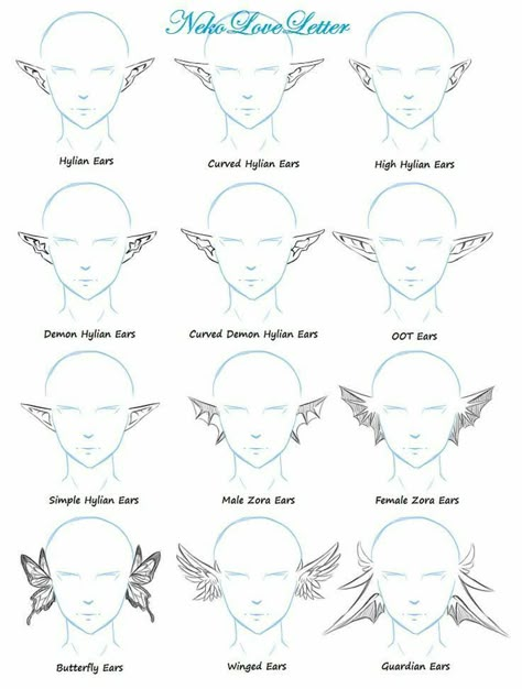 Elf Drawings, How To Draw Ears, Fantasy Drawings, Elf Ears, Concept Art Drawing, Poses References, Creature Concept Art, Anime Drawings Tutorials, Drawing Stuff