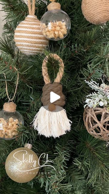 Michelle McRae on Instagram: "Details👇🏼

These rope gnome ornaments are so easy to make and so cute. The best part is they cost almost nothing to make. All you need is some rope, glue and a small wooden ball (I cut the end off an old clothes pin). This easy Christmas craft would be perfect on the Christmas tree or hanging around the house to add some festive fun to your holiday decor. 

📌 Comment GNOME ORNAMENT if you need details or supply links and I’ll message you everything (links earn commissions). 

🚨 Tag a friend who loves DIY winter holiday crafts as much as we do." Christmas Gnomes Tree, Diy Christmas Ornaments Gnomes, Easy Christmas Craft, Christmas Boho, Winter Holiday Crafts, Macrame Christmas, Ornaments Homemade, Diy Winter, Homemade Ornaments