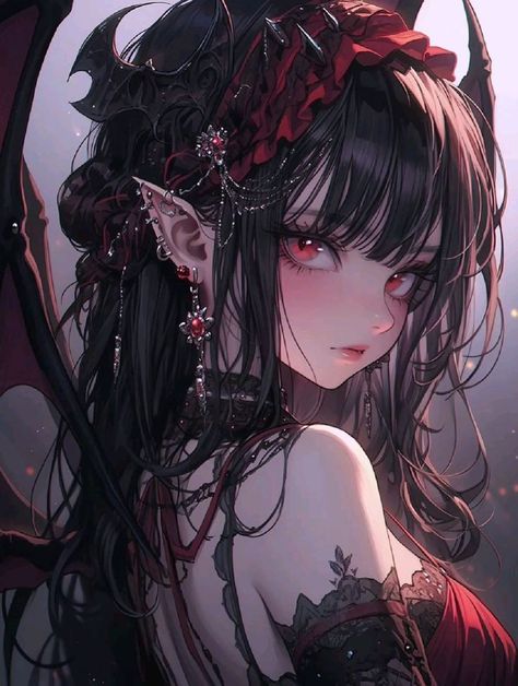 Vampire Anime Woman, Vampire Anime Female, Aesthetics Pfp, Vampire Anime, Anime Goth, Anime Woman, Anime Face, Anime Pic, Live Screen Wallpaper