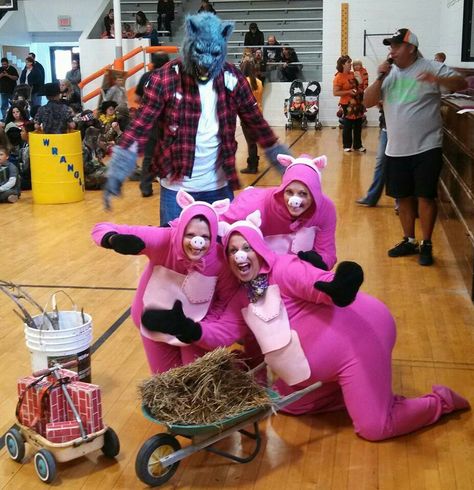 3 Little Pigs & Big Bad Wolf Costume! Bad Wolf Costume, Big Bad Wolf Costume, 3 Pigs, Grease Costumes, 3 Little Pigs, Wolf Costume, Costumes For Teens, Big Bad Wolf, School Play