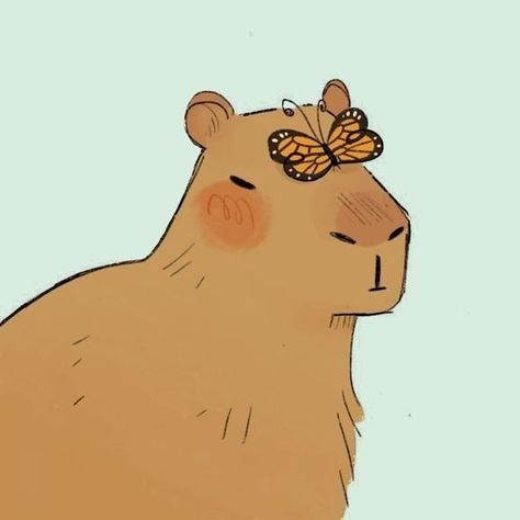 Un capibara con una mariposa :)