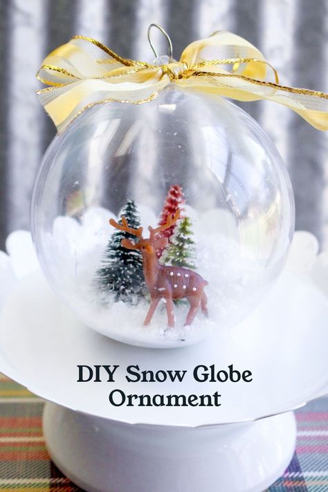 Craft your own magical winter wonderland with this DIY snow globe ornament. Perfect for Christmas tree decorating or unique gift-giving. Globe Diy, Globe Crafts, Diy Snow, Clear Glass Ornaments, Diy Snow Globe, Xmas Baubles, Clear Ornaments, Globe Ornament, Christmas Snow Globes