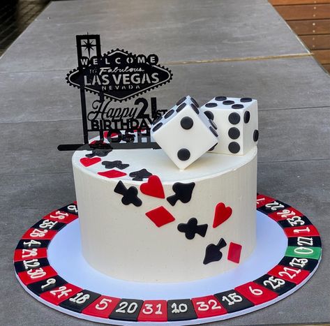 Casino Party Cake Ideas, Casino Royale Cake Ideas, Casino Cake Ideas, Casino Birthday Cake, Casino Theme Cake, Roulette Cake, Dice Cake, Vegas Birthday Cake, Casino Cake