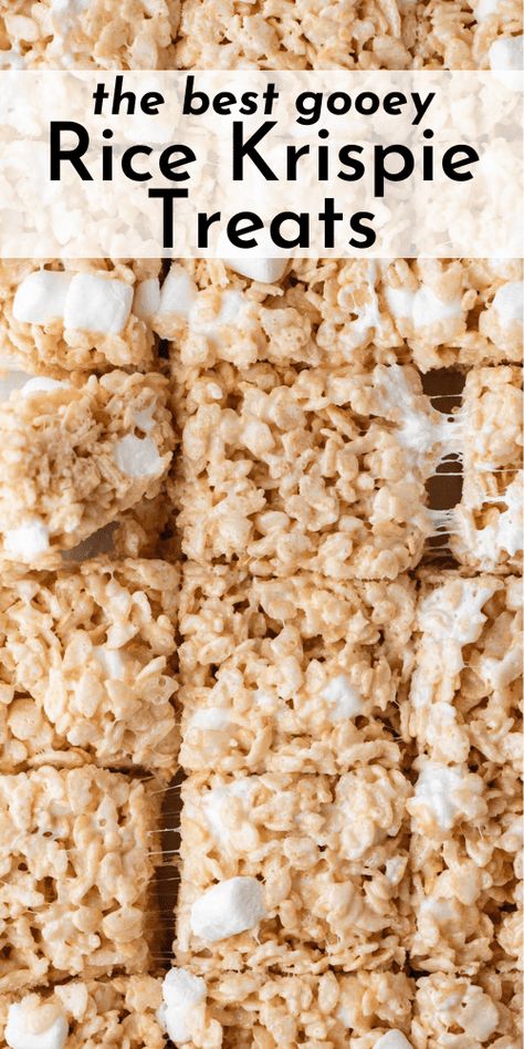 These extra gooey and soft rice krispie treats are absolute perfection. Just 5 simple ingredients, 6 easy steps, and my secret tips and tricks make rice krispie treats that are a step above the rest. Soft Rice Krispie Treats, The Best Rice Krispie Treats, Best Rice Krispie Treats Recipe, Best Rice Krispie Treats, Homemade Rice Krispies, Rice Krispie Treats Recipe, Rice Krispie Bars, Homemade Rice Krispies Treats, Rice Crispy Treats Recipe