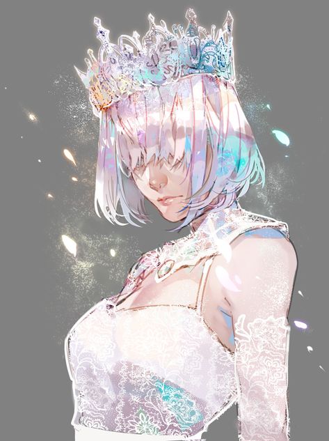 Acedia | English/Русский | Digital artist | Welcome | Diamond Digital Art, Ice Queen Concept Art, How To Draw Diamonds Digital, How To Color Diamonds Digital, Crystal Queen Art, Crystal Design Art, Ice Person Art, Person Turning Head Reference, Crystal Character Art