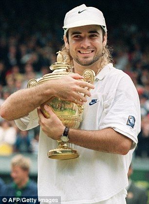 Andre Agassi wins Wimbledon 1992 Jennifer Capriati, Stefan Edberg, Lleyton Hewitt, Monica Seles, Pete Sampras, Andy Roddick, Steffi Graf, Martina Navratilova, Tennis Photos