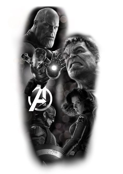 Marvel Sleeve, Marvel Tattoo Sleeve, Avengers Tattoo, Statue Tattoo, Marvel Tattoos, Leg Sleeve Tattoo, Tattoo Project, Leg Sleeves, Avengers Movies