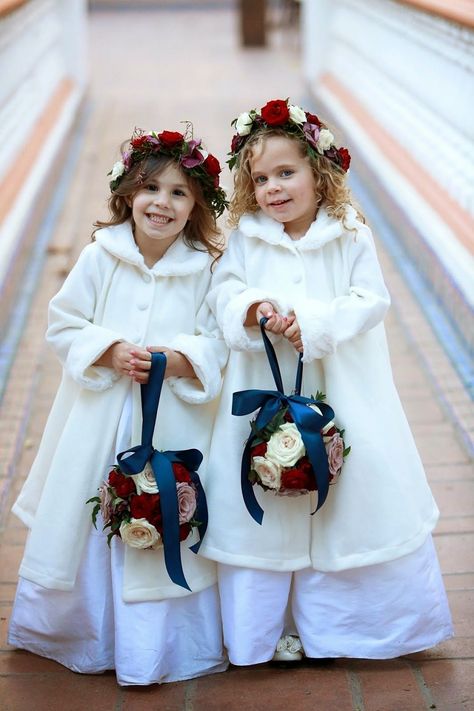 Ideas to Have a Classy Christmas Wedding | 123WeddingCards Winter Flower Girl Dress, Winter Flower Girl, Christmas Wedding Centerpieces, Christmas Wedding Flowers, Red Wedding Invitations, Winter Wedding Flowers, Classy Christmas, White Wedding Invitations, Winter Wedding Inspiration