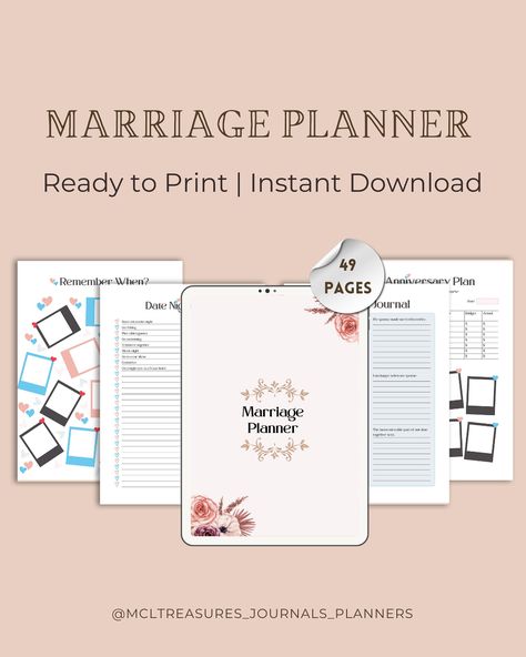 Ready to make your marriage journey as organized and joyful as your big day? 💍 Our Marriage Planner is here to help you build a strong foundation for your future together!💕 From date night ideas to budgeting, communication tips to relationship goals, this planner has everything you need to stay connected, organized, and in sync as a couple. Ideal for newlyweds or couples looking to refresh their relationship dynamics✨ Tap the link in our bio to start planning your happily ever after! 💫 . ... 49th Anniversary, Anniversary Plans, Communication Tips, Relationship Dynamics, Date Night Ideas, 1st Year, In Sync, Journals & Planners, Night Ideas