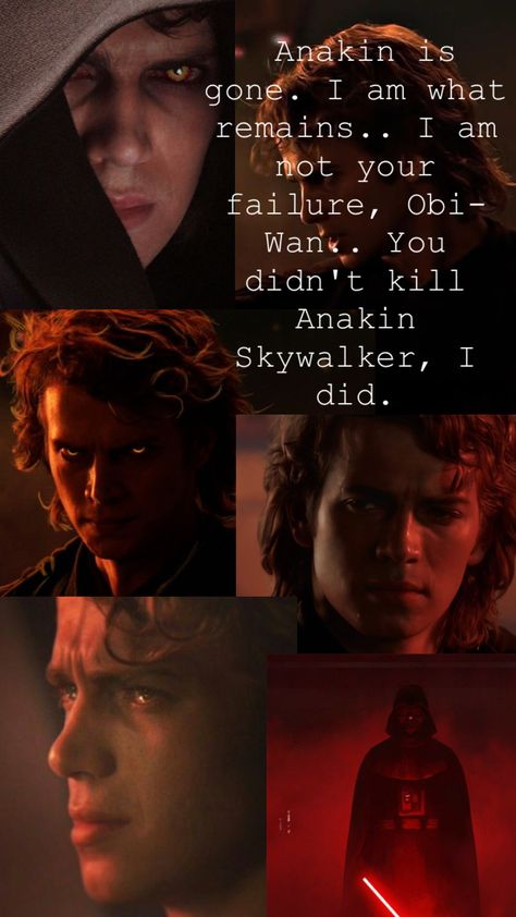 Dark Side Anakin Skywalker, Anakin Is Gone I Am What Remains, Anakin Fallen Angel, Anakin Skywalker Tattoo Ideas, Darth Vader And Anakin, Vader And Anakin, Anakin Skywalker Quotes, Dark Anakin, Anakin Skywalker Dark Side