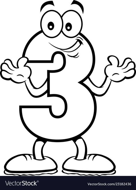 Number 3 Craft, Number 3 Printable, Silhouette Cameo Freebies, Number Crafts, Preschool Number Worksheets, Numbers Printable, Abc Coloring Pages, Free Preschool Printables, Number Four