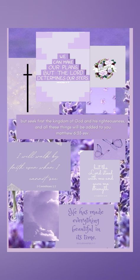 Aesthetic Christian Wallpaper Collage Purple, Purple Iphone Lockscreen, Christian Rizz, Christian Screensavers, Wallpaper Bible Quotes, Lavender Theme, Cute Bible Verses, Light Purple Wallpaper, Christian Iphone Wallpaper