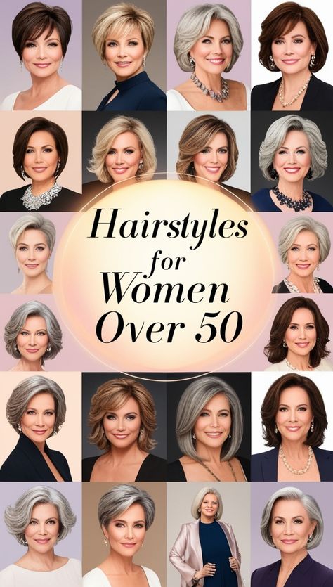 Hairstyles for Women Over 50 Elegant Shoulder Length Hairstyles, Shoulder Length Hairstyles, Short Pixie Cuts, Flattering Hairstyles, Timeless Looks, Shoulder Length Bob, Hairstyles For Women Over 50, Sleek Bob, Chic Hairstyles