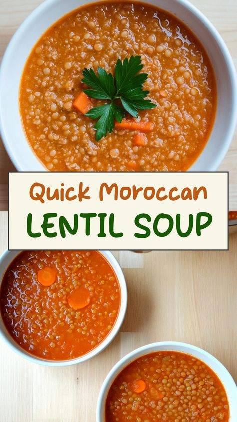 Delight your taste buds with a warm bowl of flavorful Moroccan lentil soup. This comforting and hearty dish is perfect for chilly days or when you need a nourishing meal. Packed with protein-rich lentils, an array of aromatic spices, and nutritious vegetables, this soup is a delicious way to enjoy a taste of Morocco from the comfort of your home. Whether you're looking for a satisfying lunch or dinner option, this Moroccan lentil soup will surely satisfy your cravings. Lentil Rice Soup, Marry Me Lentils, Lemon Lentil Soup Recipe, Lebanese Lentil Soup, Moroccan Lentil, Moroccan Lentil Soup, Nutritious Vegetables, Soup Lovers, Lentil Soup Recipe