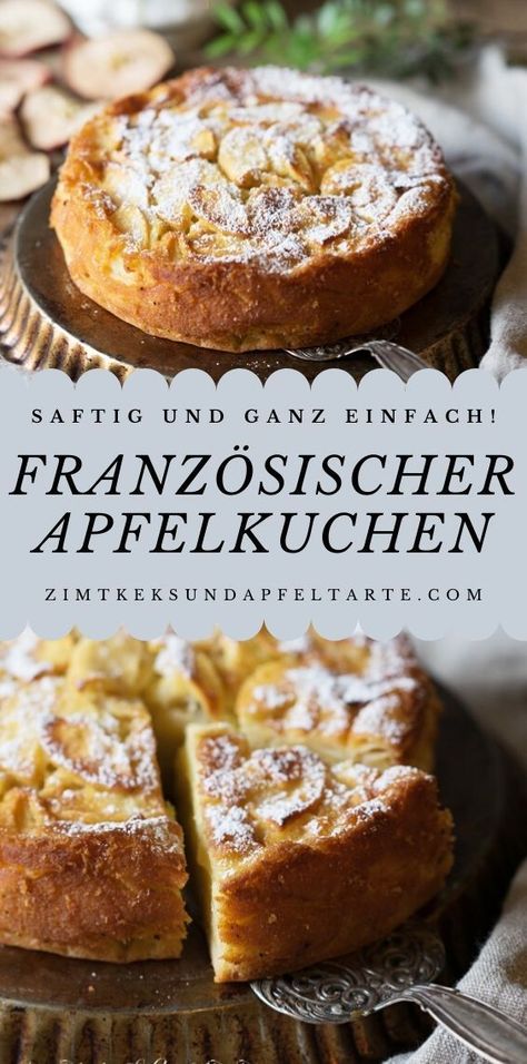 Französischer Apfelkuchenunglaublich saftigviele Äpfelwenig Teig und ein ganz einfaches RezeptBlitzschnell gebacken in einer kleinen Form von 20 cm ist dieser Kuchen perfekt für die sonntägliche KaffeetafelSchmeckt ground klein und ist super fruchtigfranzösisch apfeltarte apfelkuchen saftig fruchtig gelingsicher einfach rezept backen zimtkeksundapfeltarte Cinnamon Biscuits, Vegan Scones, Canned Blueberries, Scones Ingredients, Vegan Blueberry, Apple Tart, New Cake, Eclairs, Food Cakes