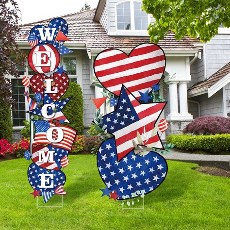 Independence Day Party, Red Garden, Lawn Sign, Day Party, Outdoor Signs, Yard Signs, Garden Decoration, Usa Flag, Memorial Day