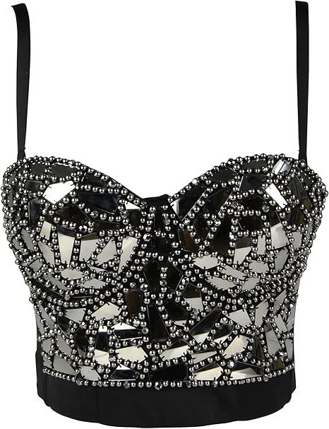 Amazon.com: yushutiff Women's Corset Pearls Rhinestone Sequin Bustier Tops Party Push up Bra (Medium, Black): Clothing, Shoes & Jewelry Sequin Bustier, Gold Clothing, Black Clothing, Hotel Style, Bra Shop, Women Corset, Push Up Bra, Shoes Jewelry, Style Guides