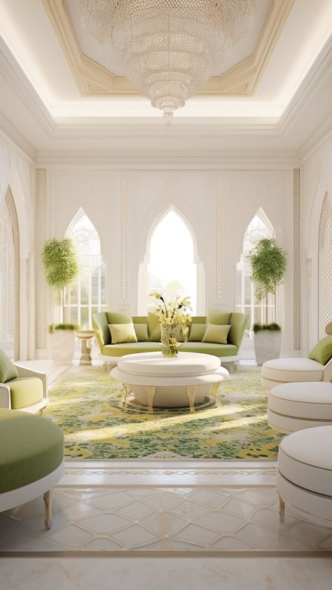 A captivating fusion of modern aesthetics and Arabic traditions, a luxury modern Arabic majlis seating interior design showcases the perfect harmony of style and heritage. Contemporary Islamic Interior, Arabic Majlis Interior Design, Majlis Interior Design, Modern Arabic Interior, Islamic Interior Design, Arabic Majlis, Spiritual Reflection, Interior Deisgn, Painted Living Room Furniture