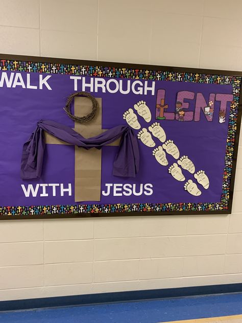 Wonder Bulletin Board, Easter Church Bulletin Boards, Catholic Bulletin Boards, Religious Bulletin Boards, School Counseling Bulletin Boards, Easter Bulletin Boards, Door Bulletin Boards, Catholic Lent, Class Bulletin Boards