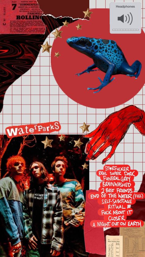 Another parx moment #waterparks #parx #red #intelectualproperty #frog #music #vibes #wallpaper #art #vibes Music Vibes Wallpaper, Otto Wood, Waterparks Band, 2 Best Friends, Awsten Knight, Music Vibes, Vibes Wallpaper, Band Wallpapers, Super Dark