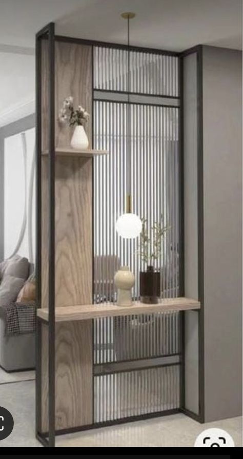 Door Partition Ideas Living Room, Foyer Partition Design, Unique Partition Design, Room Separation Ideas, Partition Office, Metal Partition, Closet Design Layout, Dekorasi Kamar Tidur, Living Room Partition