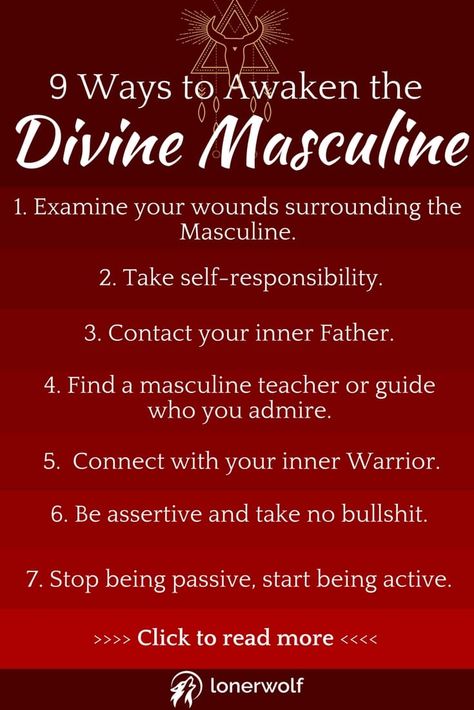 We hear a lot these days about wild women, female spiritual ascension, and the awakening of the sacred feminine these days. But what about awakening the divine masculine? Masculine Spirituality, Healthy Masculinity, Masculine Quotes, Intuitive Healer, Sacred Masculine, Conscious Man, Spiritual Ascension, Father Wound, Divine Masculine